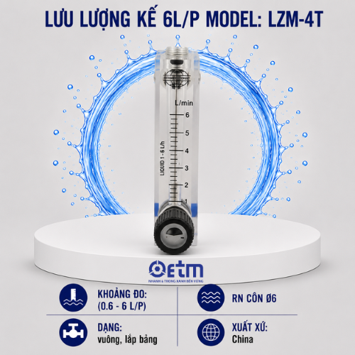 Lưu lượng kế 6L/P Model: LZM-4T